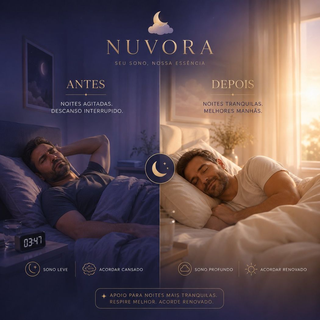 Antes: noites agitadas. Depois: noites tranquilas e manhãs renovadas.