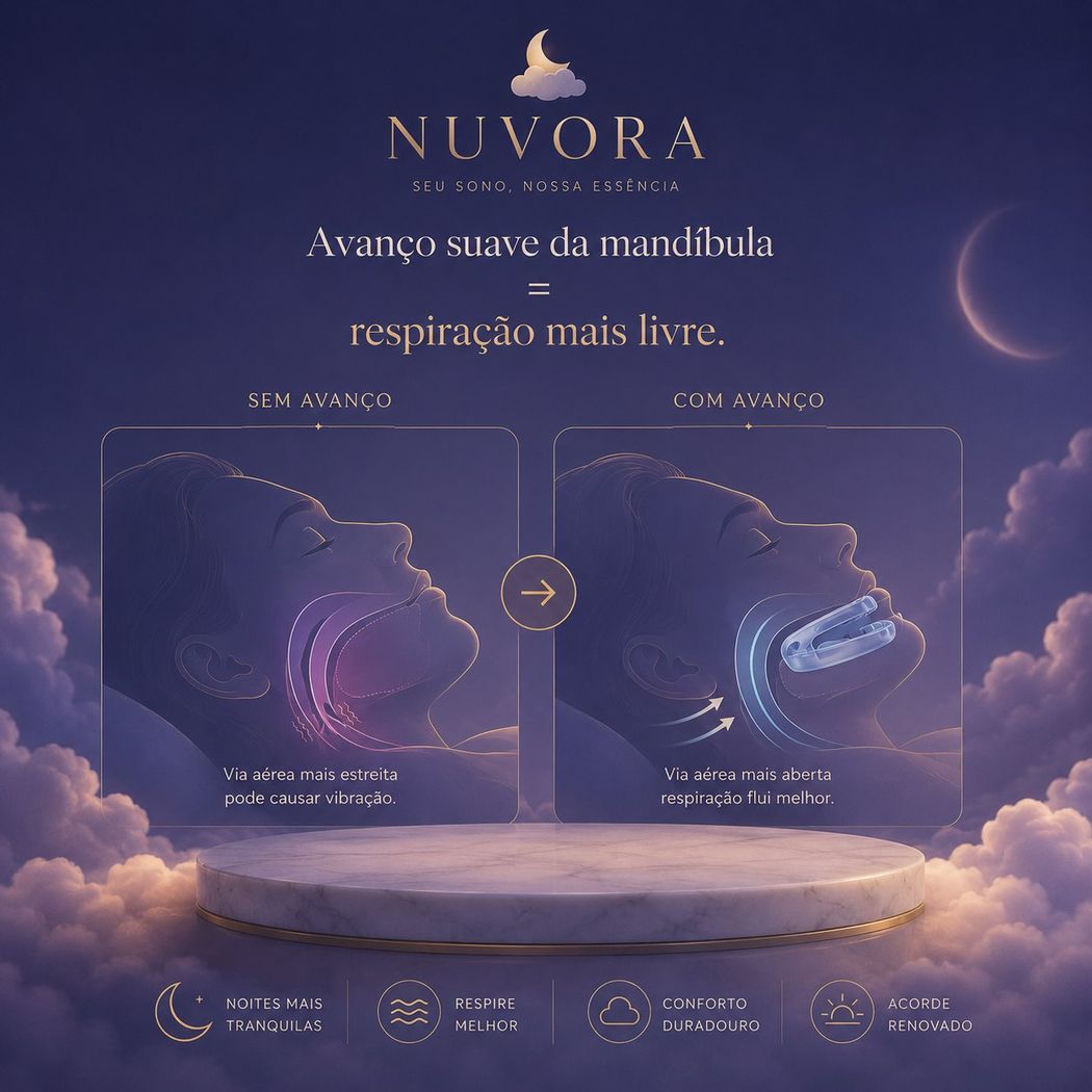 Como funciona: avanço suave da mandíbula abre espaço para a respiração
