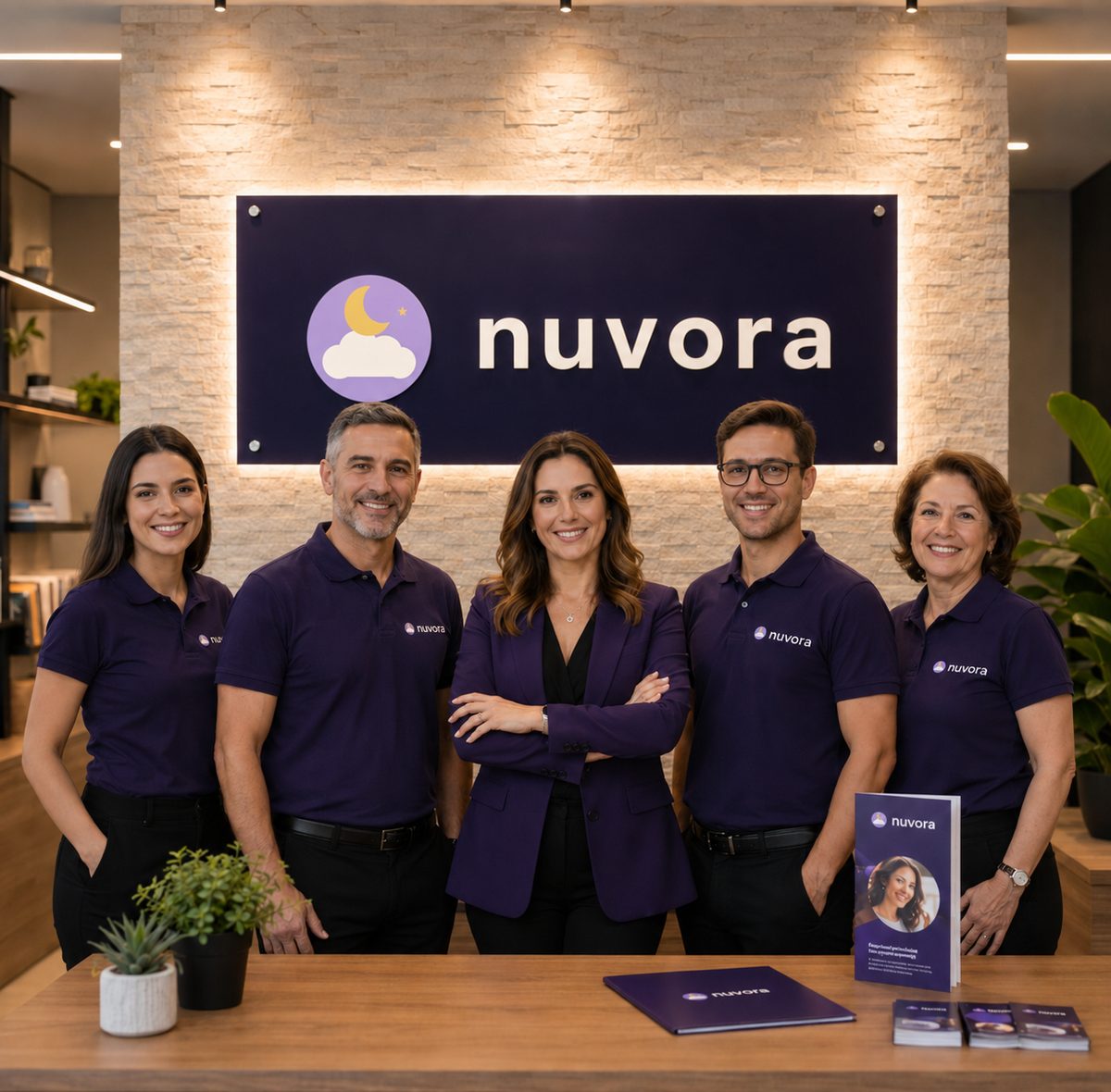 Equipe Nuvora no escritório da marca